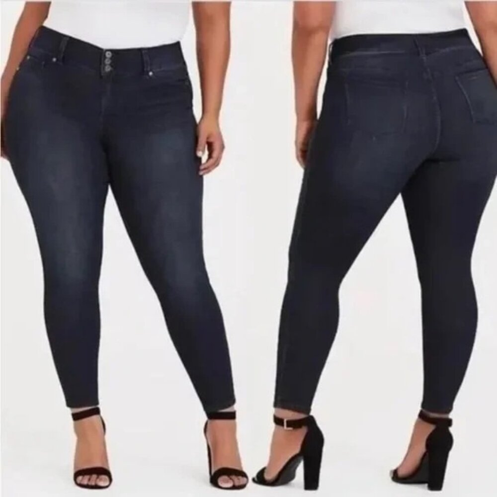 *Torrid Jegging Jeans Womens Plus 28 Short Dark Wash Casual Dark Romantic Pant